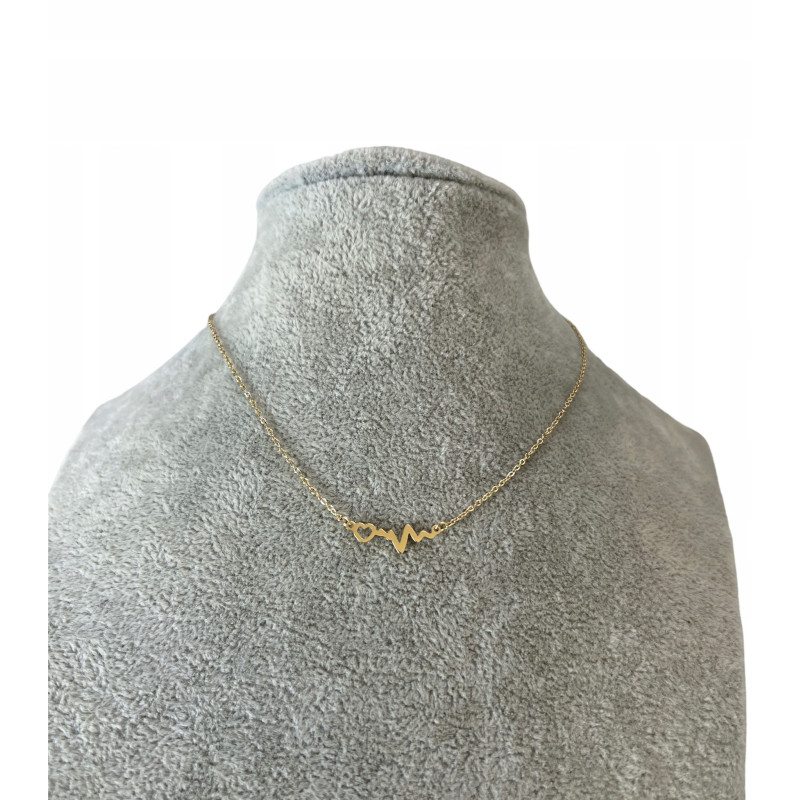 140 Złoty naszyjnik BLUEBERRY LINIA ŻYCIA STAL 316