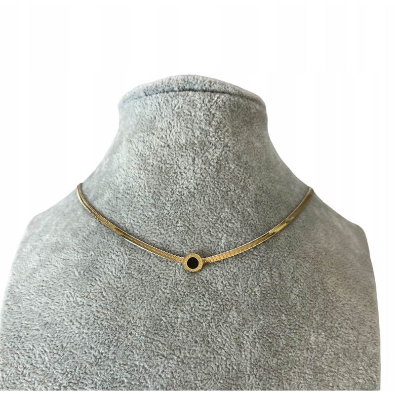 367 Złoty naszyjnik BLUEBERRY ŻMIJKA STAL 316L