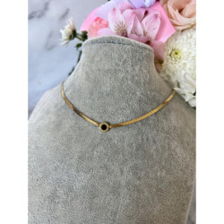 367 Złoty naszyjnik BLUEBERRY ŻMIJKA STAL 316L