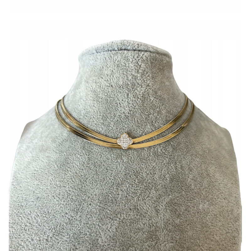 514 Złoty naszyjnik BLUEBERRY ŻMIJKA STAL 316L