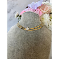 514 Złoty naszyjnik BLUEBERRY ŻMIJKA STAL 316L