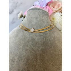 514 Złoty naszyjnik BLUEBERRY ŻMIJKA STAL 316L