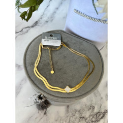 514 Złoty naszyjnik BLUEBERRY ŻMIJKA STAL 316L