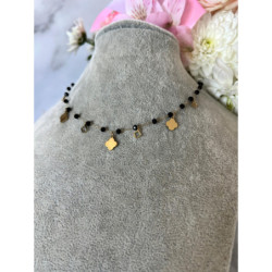 542 Naszyjnik różaniec KORALIKI BLUEBERRY STAL