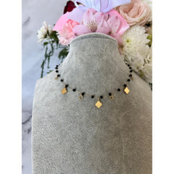 542 Naszyjnik różaniec KORALIKI BLUEBERRY STAL