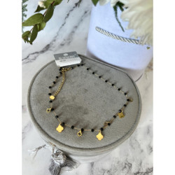 542 Naszyjnik różaniec KORALIKI BLUEBERRY STAL